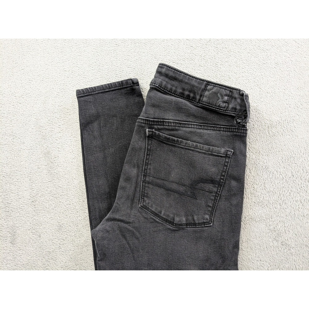 American Eagle Hi-Rise Jegging Black Distressed Skinny Jeans Womens Size 6 Reg